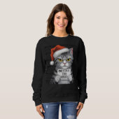 Sweatshirt Drôle chat Noël Arbre Tueur femmes (Devant entier)