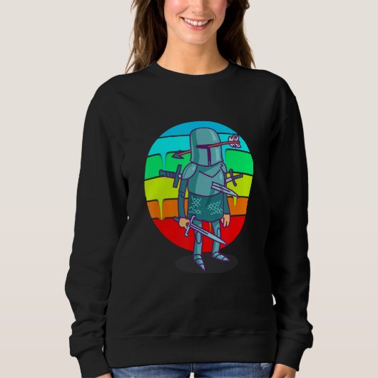 Sweatshirt Drôle chevalier de dessin (Devant)