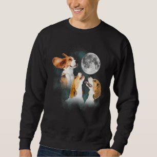 Sweatshirt Drôle Chien Beagle Trois Beagles À La Lune