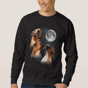 Sweatshirt Drôle Chien De Boxer Trois Boxer À Moon Boxer