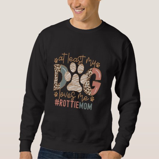 Sweatshirt Drôle Chien Maman Poodle Maman Au Moins Mon Chien  (Devant)