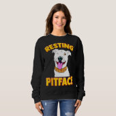 Sweatshirt Drôle Chien Pitbull Repose Visage Pot Pour Hommes (Devant entier)
