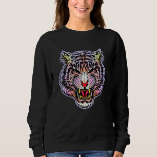 Sweatshirt Drôle Cultivant Bouche Open Bengal Tiger Hommes Fe