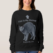 Sweatshirt Drôle de chat russe bleu - C'est mon humain (Devant)
