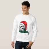 Sweatshirt drôle de crâne de Noël pour hommes (Devant entier)