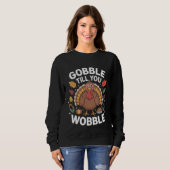Sweatshirt Drôle de ferme Thanksgiving (Devant entier)