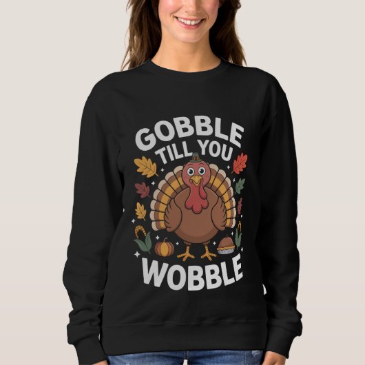 Sweatshirt Drôle de ferme Thanksgiving (Devant)