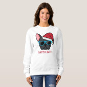 Sweatshirt Drôle de Frenchie Santa Paws Noël (Devant entier)