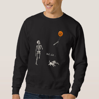 Sweatshirt Drôle de squelette de puits perd un ballon chien H