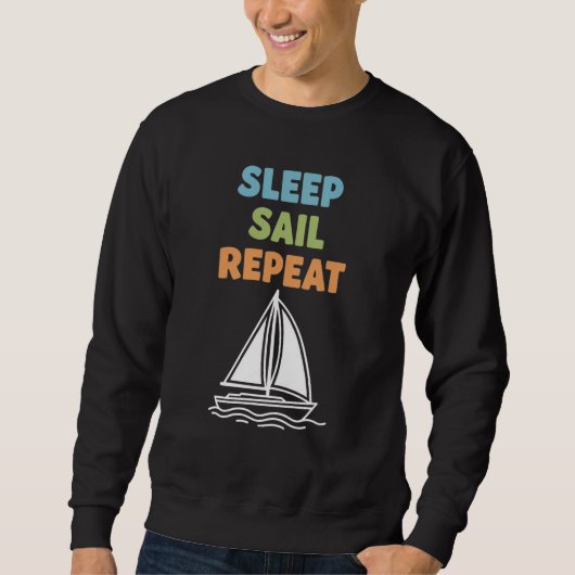 Sweatshirt Drôle de vie de voile "Dormir Voile Répéter" (Devant)