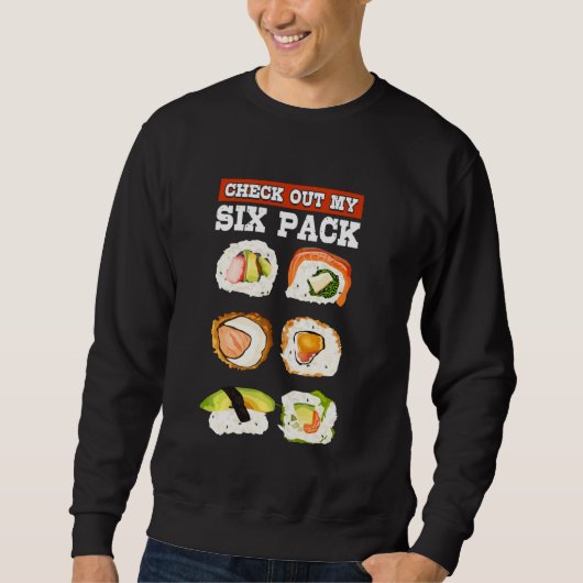 Sweatshirt Drôle Découvrez Mon Pack Six Sushi Japonais Lover (Devant)