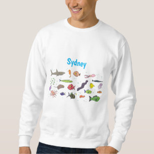 Sweatshirt Drôle des créatures marines dessin motif