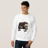 Sweatshirt Drôle dessin animé de boeuf musqué (Devant entier)
