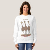 Sweatshirt Drôle dessin animé du trio australien emu (Devant entier)