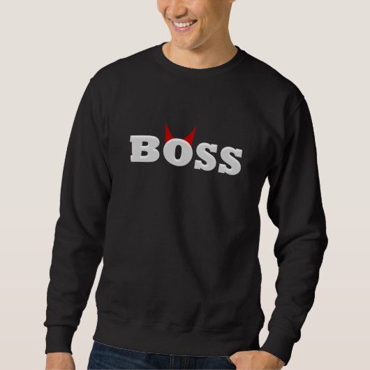 Sweatshirt Drôle Devil Boss avec cornes (Devant)