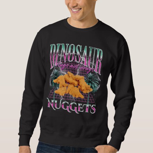 Sweatshirt Drôle Dinosaur Chicken Nugget mème Bootleg 90s Str (Devant)