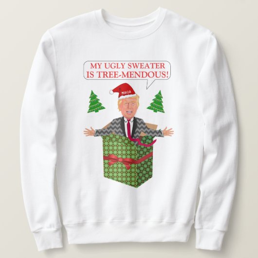Sweatshirt Drôle Donald Trump, un triste Noël à la mode (Design devant)