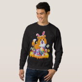 Sweatshirt Drôle Easter Egg Shelg Chien Pâques dimanche de Pâ (Devant entier)