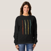 Sweatshirt Drôle Flute Player Flutist Retro (Devant entier)