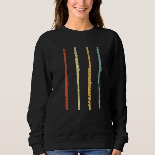 Sweatshirt Drôle Flute Player Flutist Retro (Devant)
