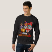 Sweatshirt Drôle Hallothanksmas Gnomes Hallothanksmas Happy (Devant entier)