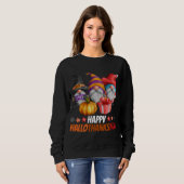 Sweatshirt Drôle Hallothanksmas Gnomes Hallothanksmas Happy (Devant entier)