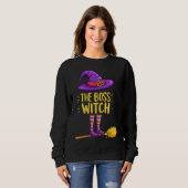 Sweatshirt Drôle Halloween La Sorcière Boss (Devant entier)