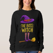 Sweatshirt Drôle Halloween La Sorcière Boss (Devant)