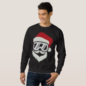 Sweatshirt Drôle Hipster Père Noël avec Ski Goggings Snowboar (Devant entier)