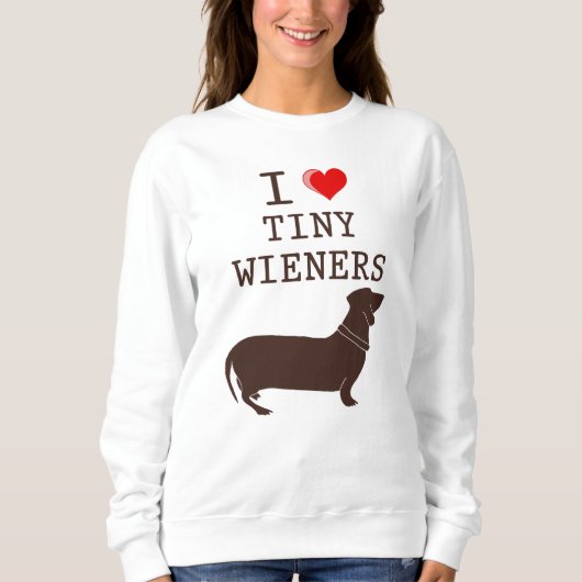 Sweatshirt Drôle J'Aime Petit Chien Dachshund Wiener (Devant)