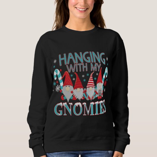 Sweatshirt Drôle Jardin de Noël Gnome Gnomes (Devant)