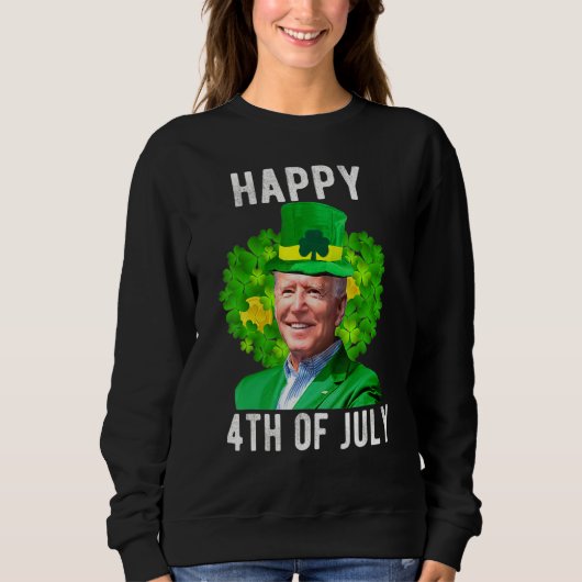 Sweatshirt Drôle Joe Bi Den Joyeux Saint Patrick Jour 4 de Ju (Devant)
