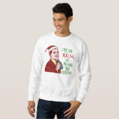 Sweatshirt Drôle laide de Noël Sweater Rum Man Humour rétro (Devant entier)