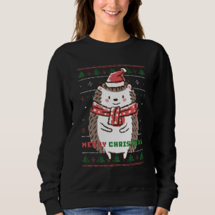 Sweatshirt Drôle laide de Noël Swete Hedgehog Père Noël