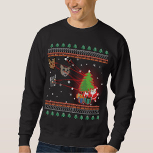 Sweatshirt Drôle Laser Eyes Chat laide lumières de Noël