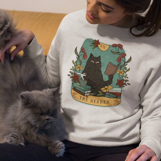 Sweatshirt Drôle Le Lecteur Tarot Card Cat