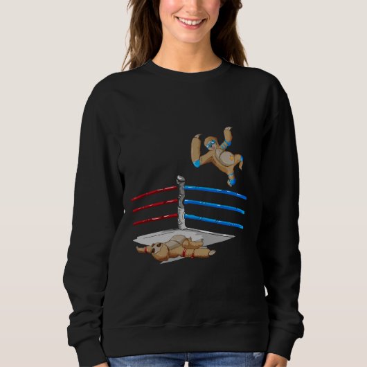 Sweatshirt Drôle lutteur de Sloth Flying Elbow (Devant)