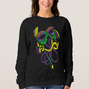 Sweatshirt Drôle Mardi Gras Fun Beads Plumes de Masque pour h