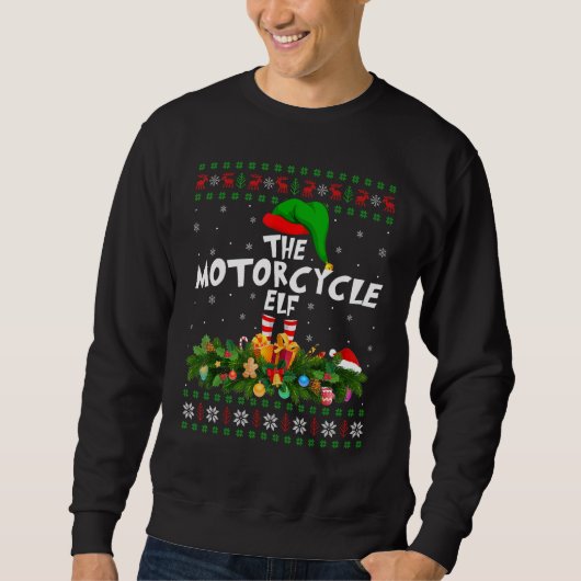 Sweatshirt Drôle Matching Famille laid La Moto Elf Chri (Devant)