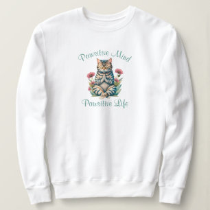 Sweatshirt Drôle Méditation Cat Inspirationnel Positif Citati