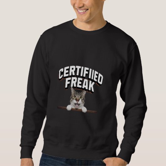 Sweatshirt drôle mème de chat certifié Freak Funny Cat mème (Devant)
