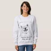 Sweatshirt drôle mignon chien souriant avec slogan exaltant (Devant entier)