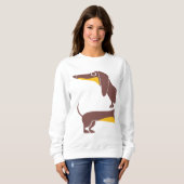 Sweatshirt Drôle mignon dachshund pour parent chien long (Devant entier)