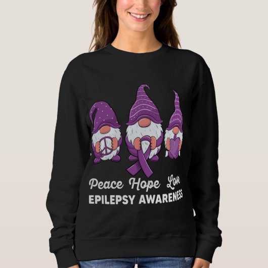 Sweatshirt Drôle mignon Gnomes Paix espoir amour épilepsie (Devant)