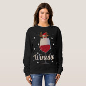 Sweatshirt Drôle Mignonne Vignoble Reindeer Vin Boire Christm (Devant entier)