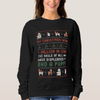 Drôle moche Noël Sweater Amoureux des chiens Souha