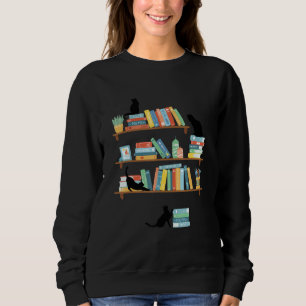 Sweatshirt Drôle Naughty Chat Et Lecteur De Livre Lady Kitten
