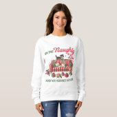 Sweatshirt Drôle Naughty Chat Noël Ugly Sweater Party (Devant entier)