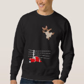 Sweatshirt Drôle Noël Chien Xmas lutte Père Noël cadeau (Devant)