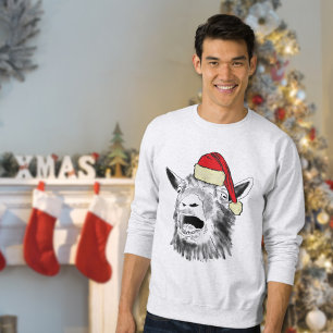 Sweatshirt Drôle Noël hurlant chèvre